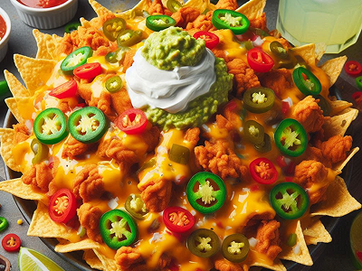 Chicken Nachos Loaded With Cheese